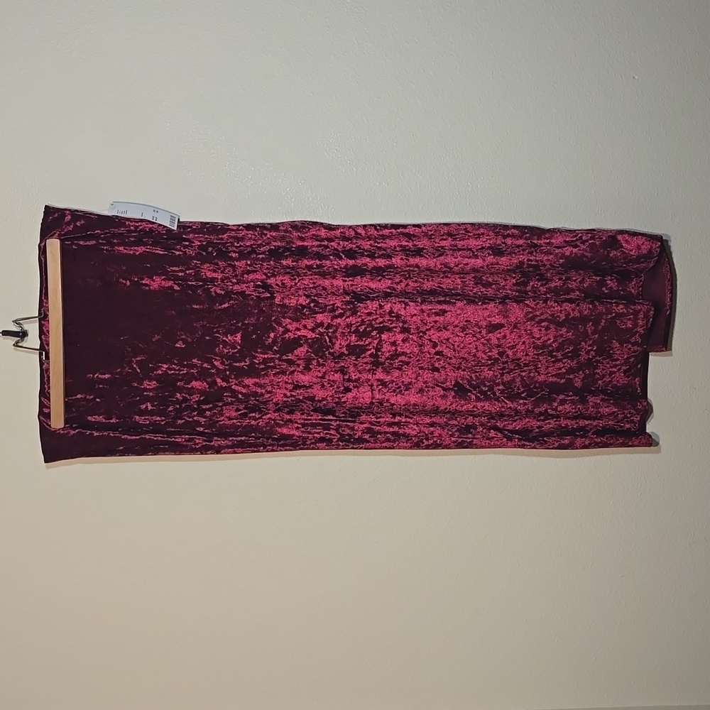 Burgundy velvet long skirt LRG Urban Outfitters